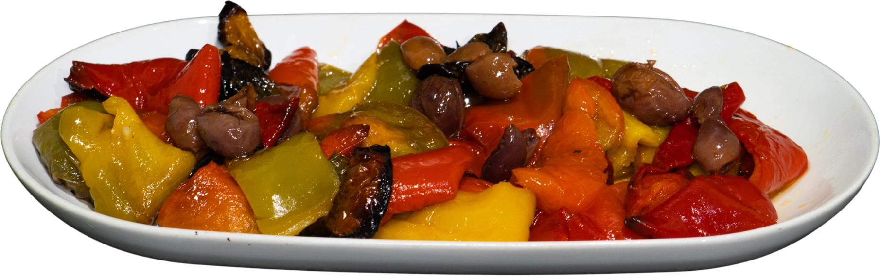 Peperoni gratinati al forno con olive